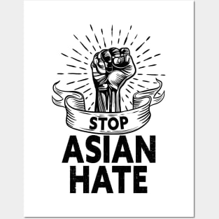 quote: stop asian hate message. Protest symbol. Posters and Art